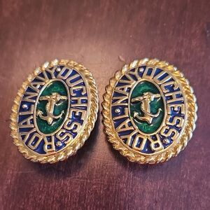 Carolee Gold and Blue Nautical Cufflinks